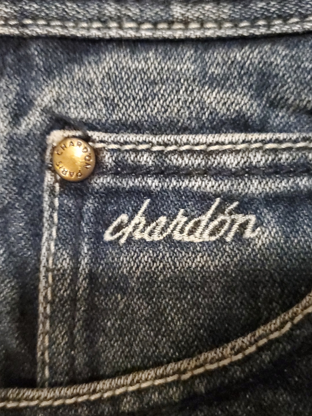 CHARDON of PARIS Classic High-Rise Straight Leg Jeans - Dark Blue Size 0